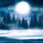 February full Moon 2024 astrology report represented by a full Moon or a snowy landscape in winter.