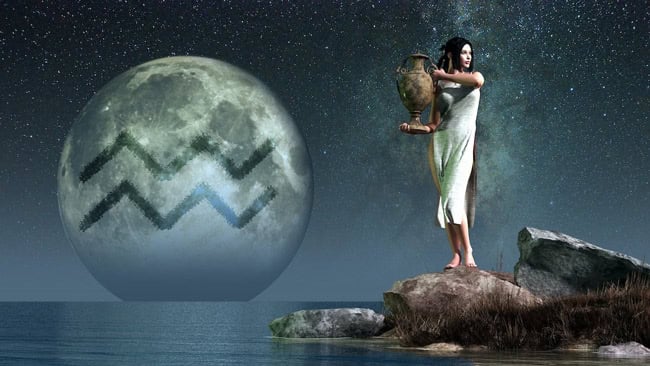 Aquarius, the water-bearer, one of the symbols for February.