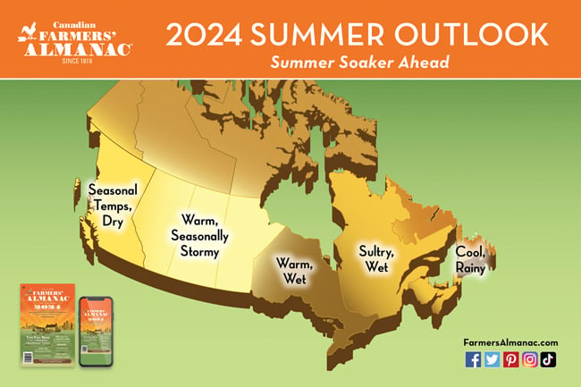 Summer Weather Forecast 2024 map for Canada.
