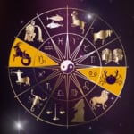 Full Moon Horoscopes represented by a zodiac sign wheel with Cancer and Capricorn highlighted.