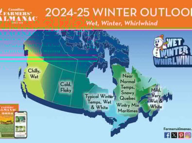Farmers’ Almanac Releases Wet Winter Whirlwind Forecast For Canada featured image