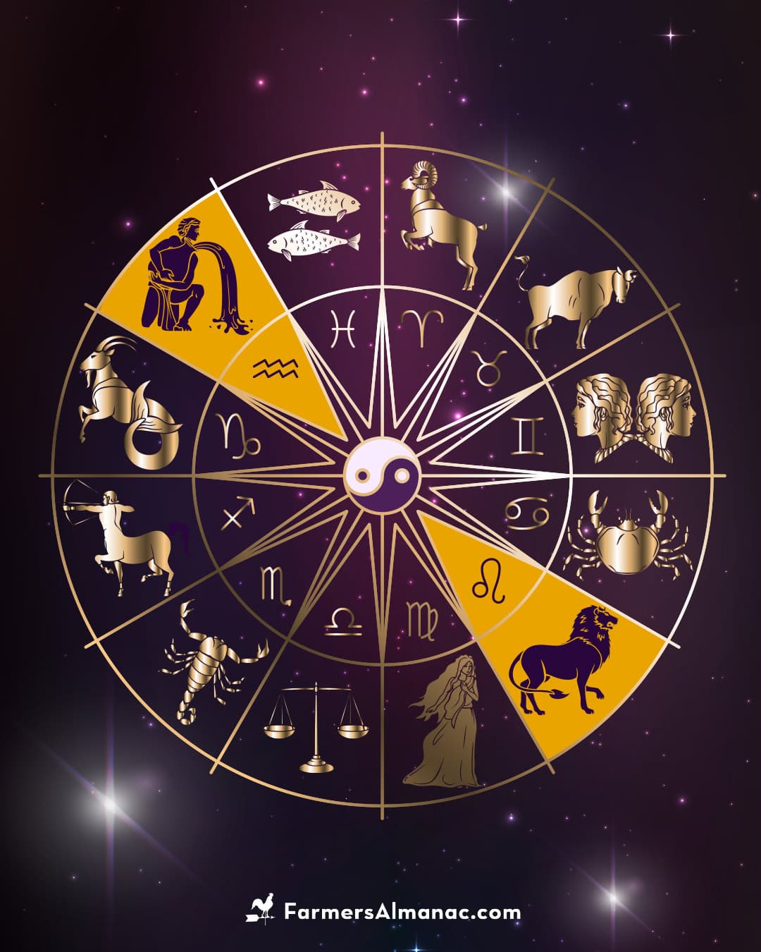 Zodiac sign symbols.