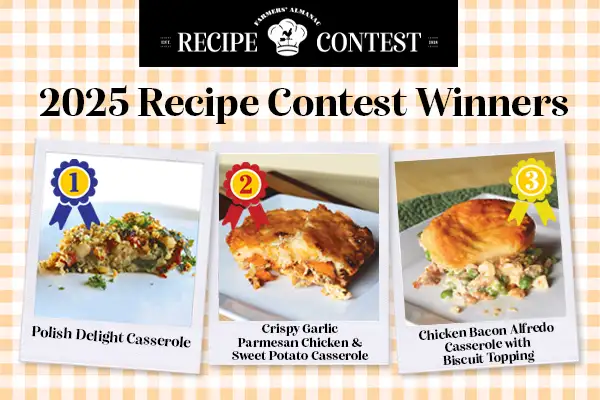 Farmers' Almanac Casserole Recipe Contest winners.