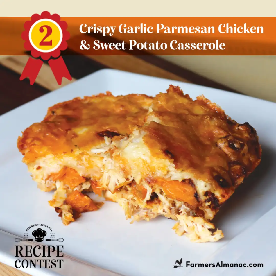 Crispy Garlic Parmesan Chicken & Sweet Potato Casserole Recipe by Chasity Duhaney of Hiram, Georgia.