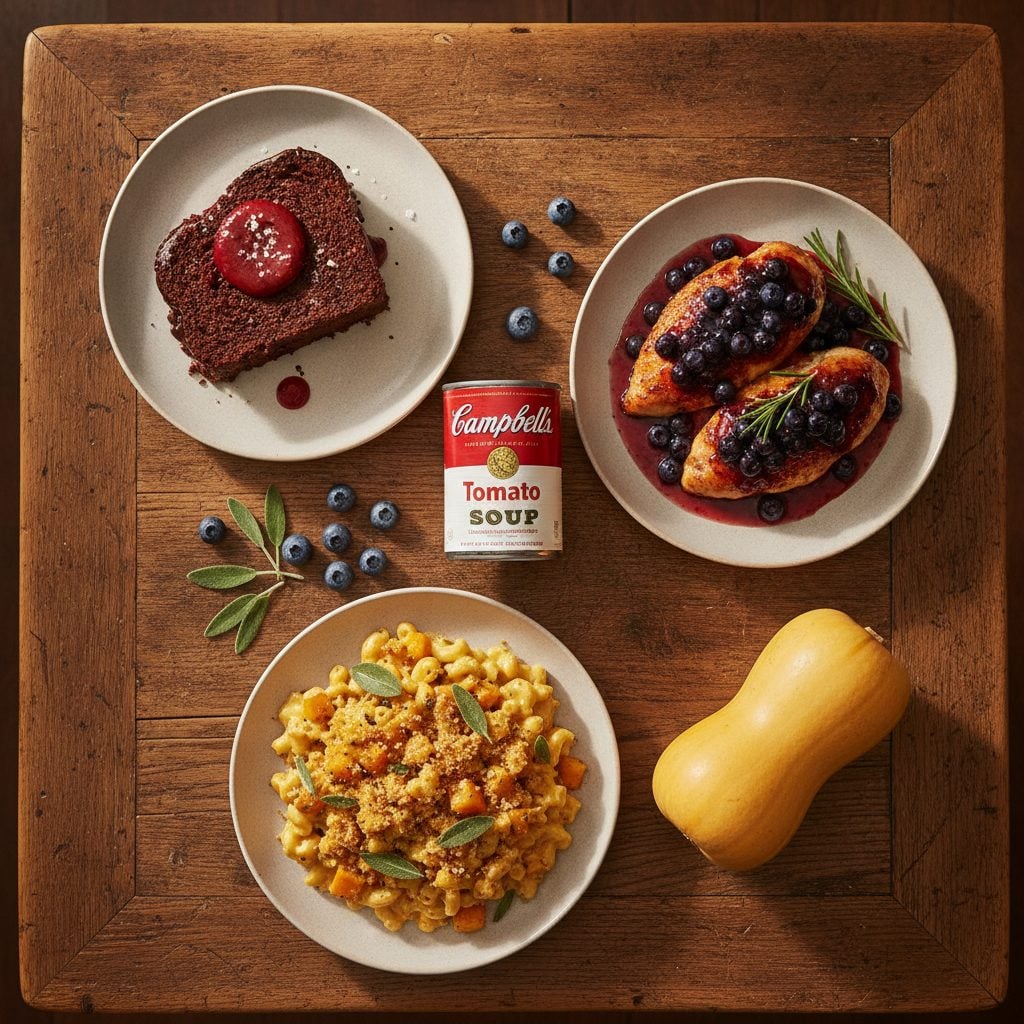 Three secret ingredient recipes plated together