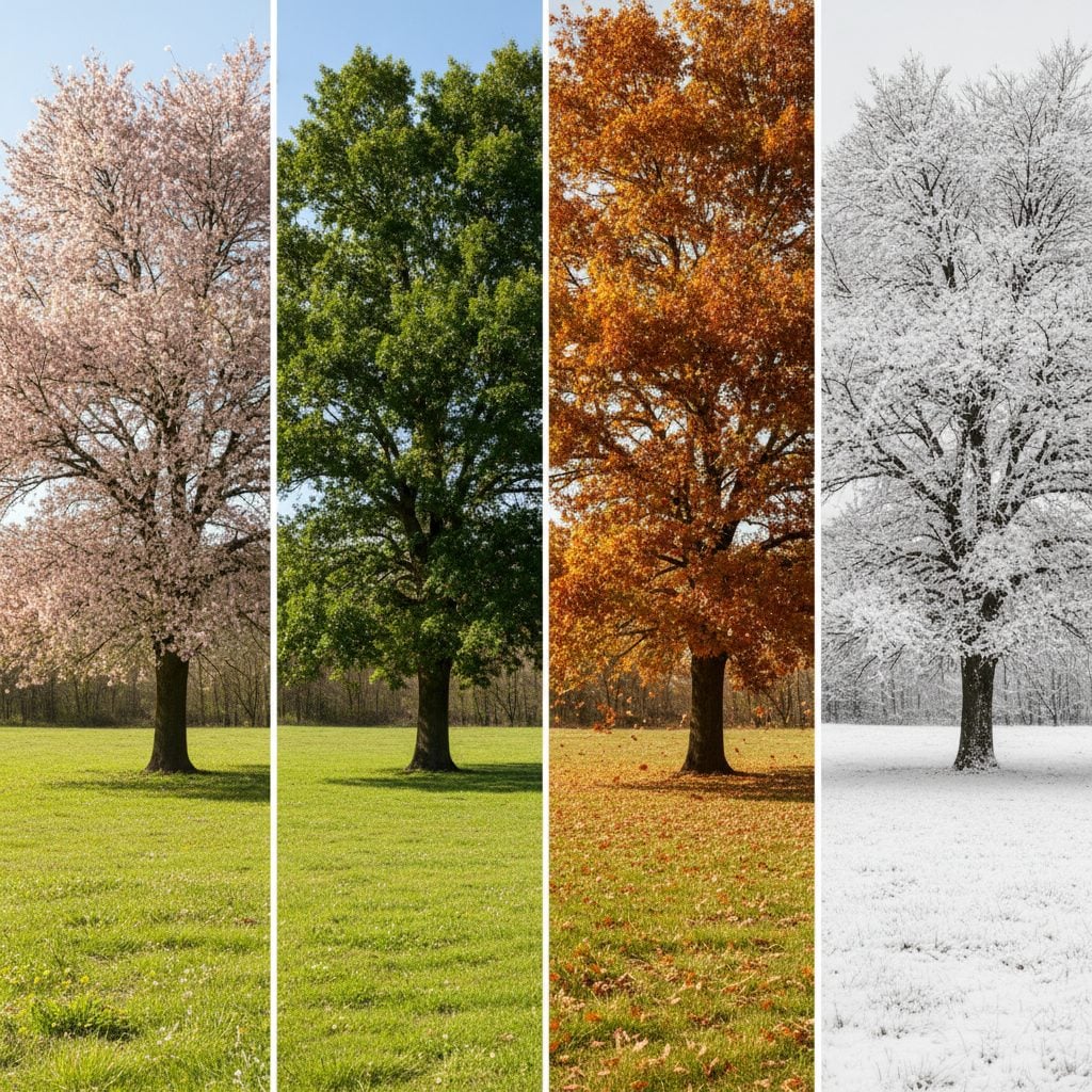 Split illustration comparing meteorological seasons by calendar month with astronomical seasons set by the Earth tilt and orbit