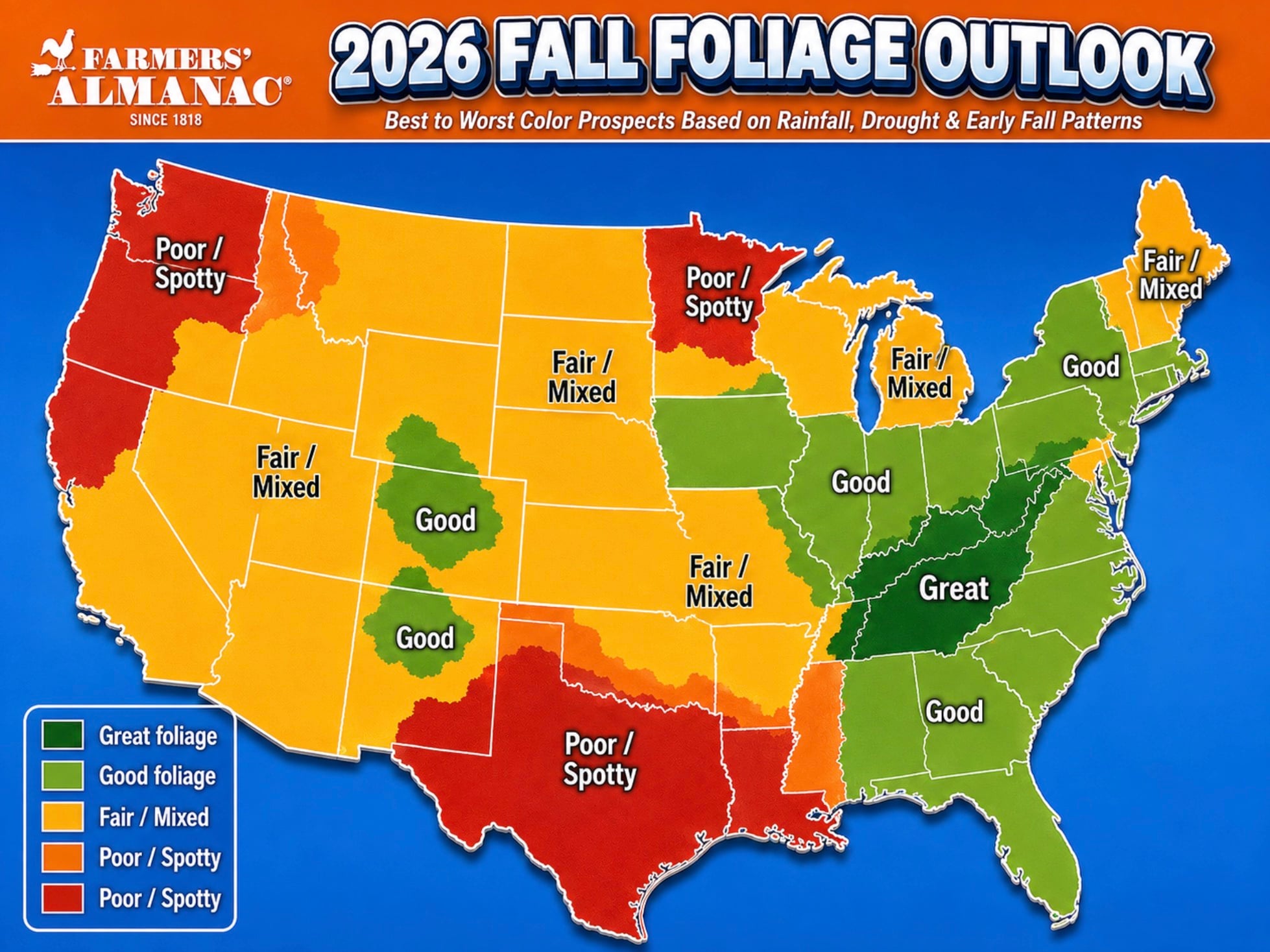2026 Fall Foliage Forecast: Peak Color Timing by Region