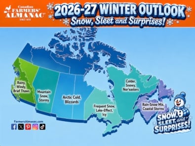 Farmers’ Almanac 2026–2027 Winter Weather Forecast for Canada featured image