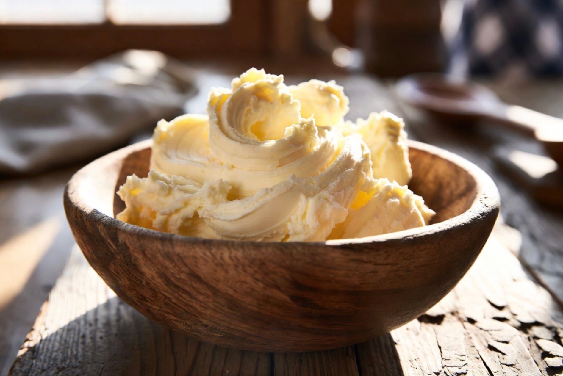 Freshly churned homemade butter