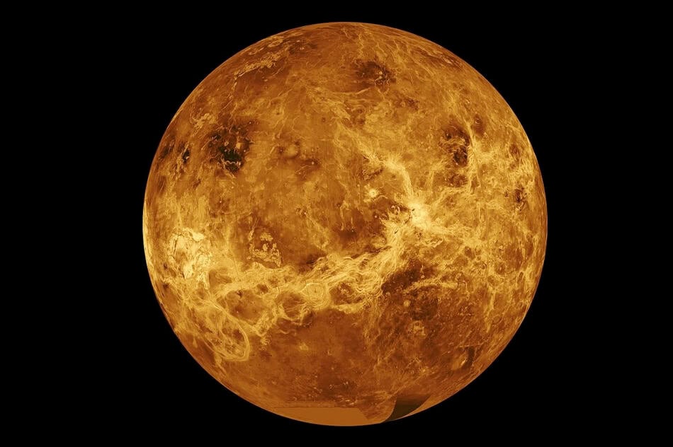 Bright planet Venus visible after sunset in a clear night sky.